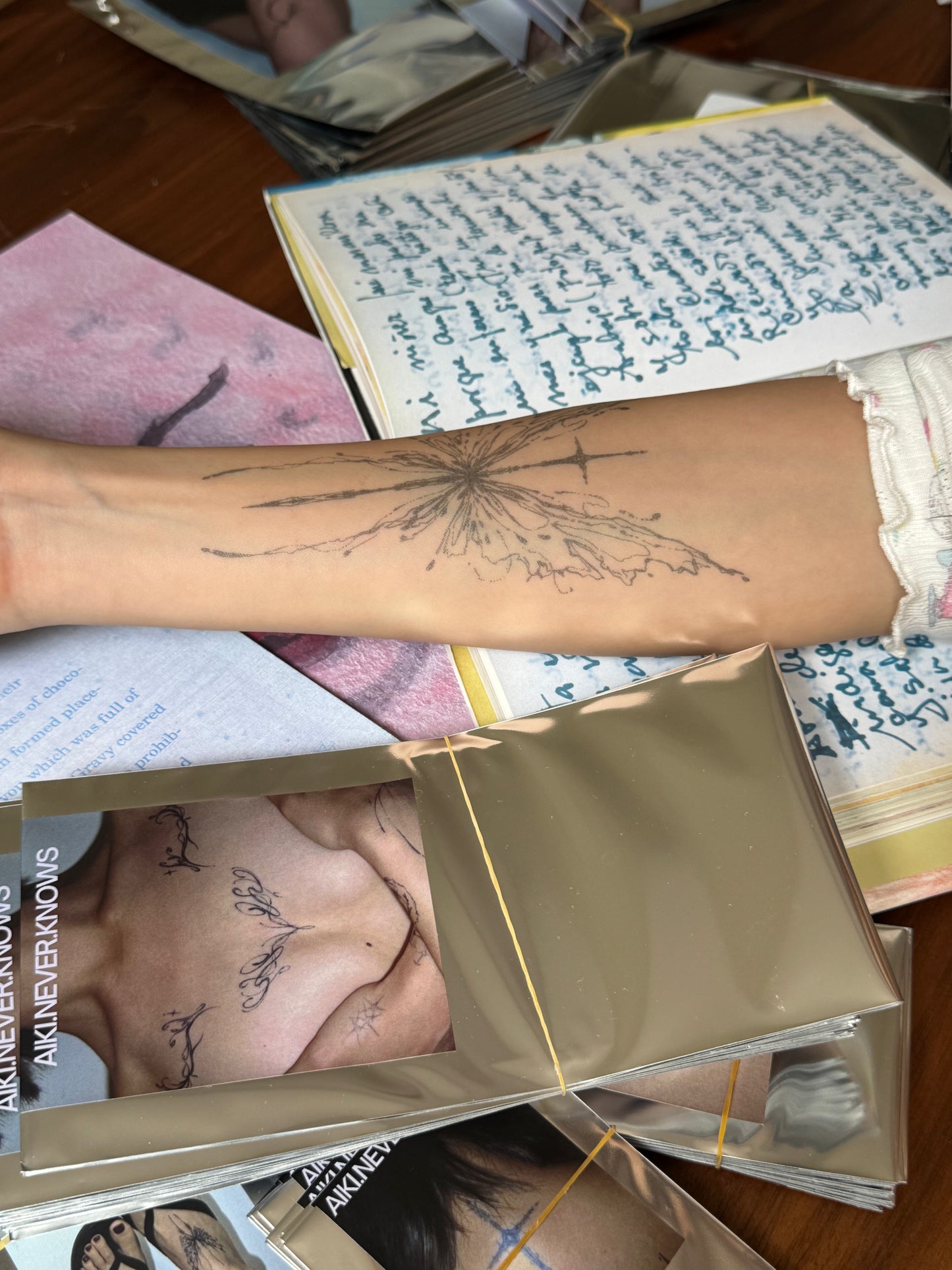Butterfly with Sword — 2 Tattoo Sheets in One Pack